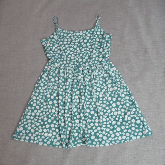 Aeropostale Dress Womens Medium Green Floral Boho Cottagecore Preppy Prairie - Picture 5 of 10